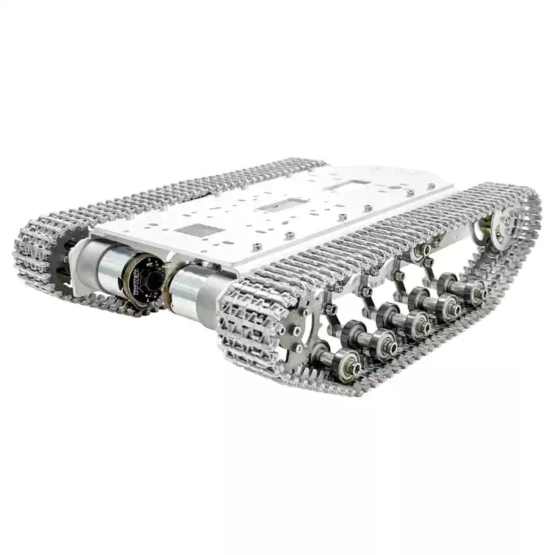 Stoßdämpfendes Raupenroboter-Chassis aus Metall