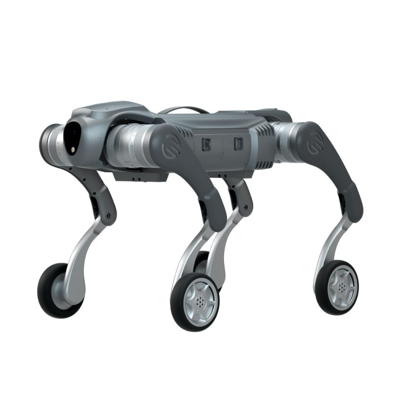 Vierbeiniger Roboterhund mit Rädern