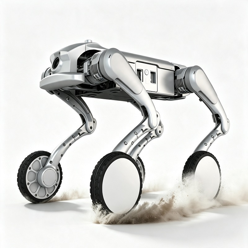 Vierbeiniger Roboter mit Rädern, geländegängiger Inspektionsroboterhund
